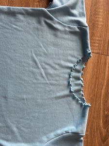 Baby Blue Lettuce Trim Top