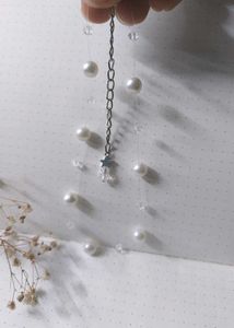 Invisible Necklace Pearl &amp; Crystal Choker