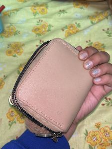 Cute Mauve Wallet with Pom-Pom