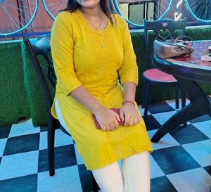 Vibrant Yellow Embroidered Kurta XXL