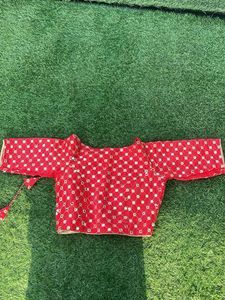 Red Mirror Work Blouse