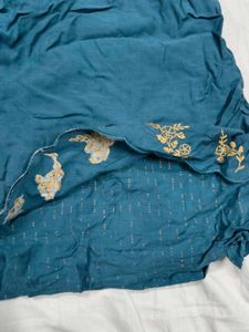 Elegant Teal Embroidered Top