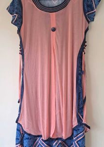 Elegant Pink & Blue Ethnic Kurta Set