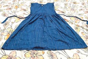 Blue Striped A-Line Dress