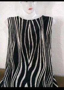 Stylish Black &amp; White Striped Maxi Dress