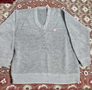 Gray V-Neck Sweater
