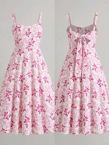 Charming Pink Floral Summer Dress