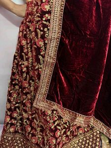 Embroidered Velvet Blouse lehenga