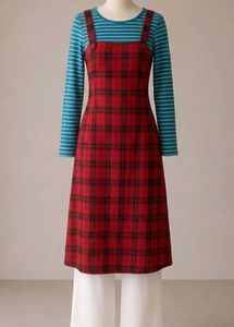 Cherry Plaid Layered Dress Set