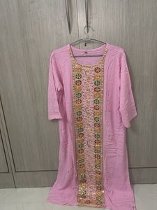 Pink Embellished Kurta