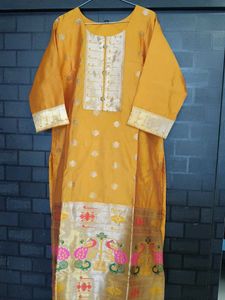 Yellow paithani Kurta