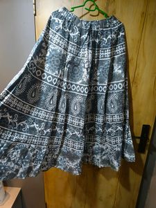 Cotton Printed Patterned Maxi Skirt