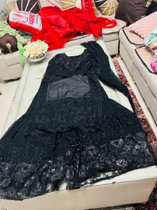 Black garara Embroidered Set
