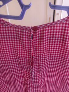 Red Gingham Ruffled Top