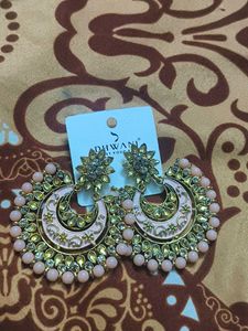 Elegant Pink & Gold Statement Earrings