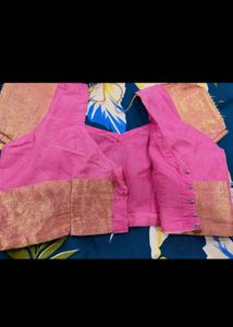 Elegant Pink Embroidered Silk Saree
