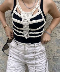 Crochet Skeleton Ribcage Crop Top