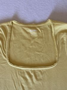 Yellow Square Neck Tshirt