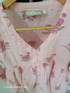Pink Floral Print Kurta