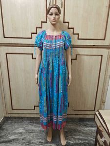 Boho Blue Bandana Print Maxi Dress