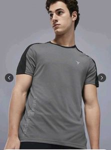 Men's Grey anti static GYM T-Shirt size-