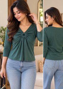 Green Top w/ Ring Detail