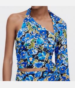 ZARA(with tag) Blue Floral Top🌼