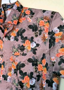 Mens Satin Floral Shirt 🍂
