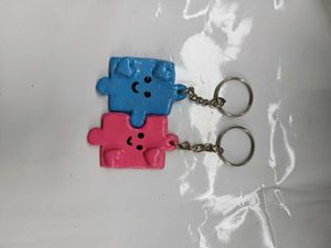 Cute Puzzle Piece Couple Keychains