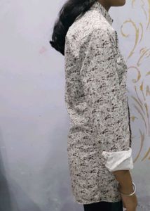 Abstract Print Button-Down Shirt