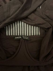 Brown Cross-Back Crop Top