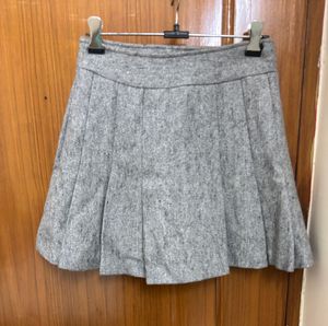 Korean Pleated Mini Skirt with front slit