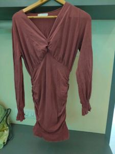 Chic Ruched V-Neck Dress