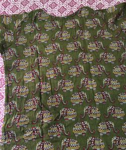 Elephant Print Cotton Top