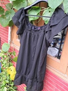 Ruffled Black Blouse