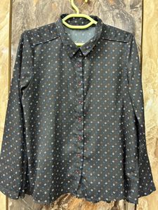 Chic Printed Button-Up Blouse