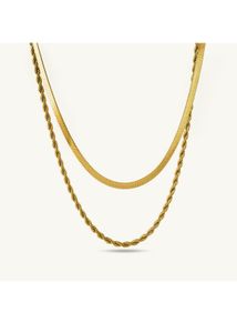 Layered Gold Chain Necklace Set