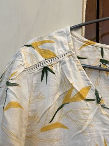 Off White Floral Print Midi Dress