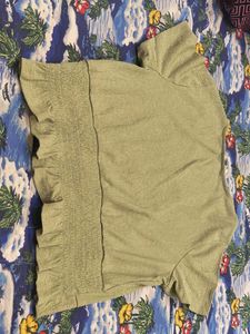 ONLY Light Green Textured Button-Up Top