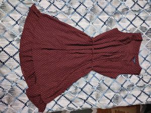 Chic Maroon Polka Dot Dress