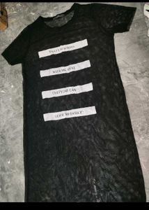 Sheer Mesh T-Shirt Dress 32-34-36 tk ko