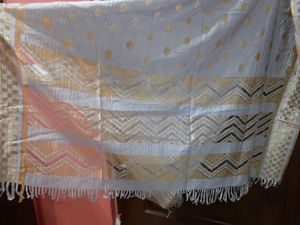 New Grey &amp; Gold Dupatta