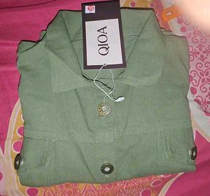 Olive Green Denim Jacket women