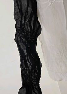 Chic Contrast Sheer Sleeve Top