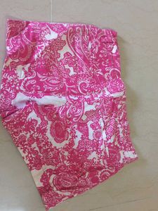Vibrant Pink Paisley Print Skirt