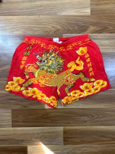 y2k Red Dragon Print Boxer Shorts