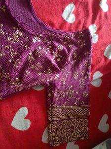 Elegant Purple Embroidered Blouse