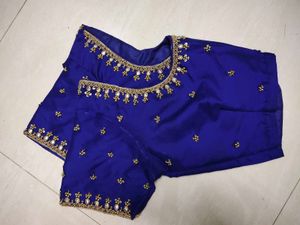 offer💙Royal Blue Aari Maggam Blouse