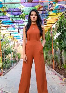Stylish Brown Halter Neck Dress