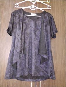 Elegant Black and lavender shade Textured Tunic To